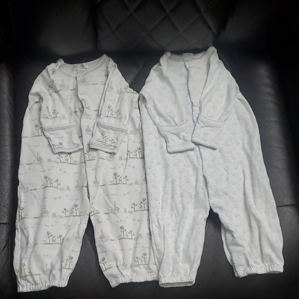 Cozy Kids Pajama Set - White and Blue **Vintage**